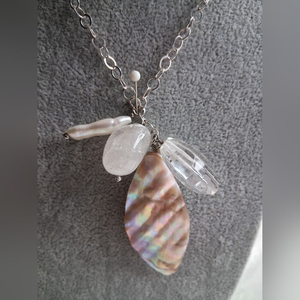 J.Jill Abalony Like Piece And Glass Beads - Picture 5 of 6